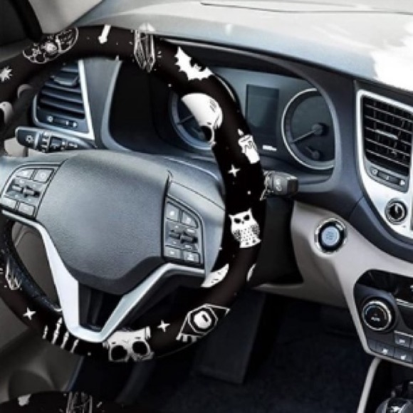 Gothic Punk Boho Skull  Steering Wheel Cover - Picture 2 of 4